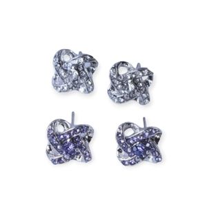 4 Pack Rhinestone Flower Stud Earrings
